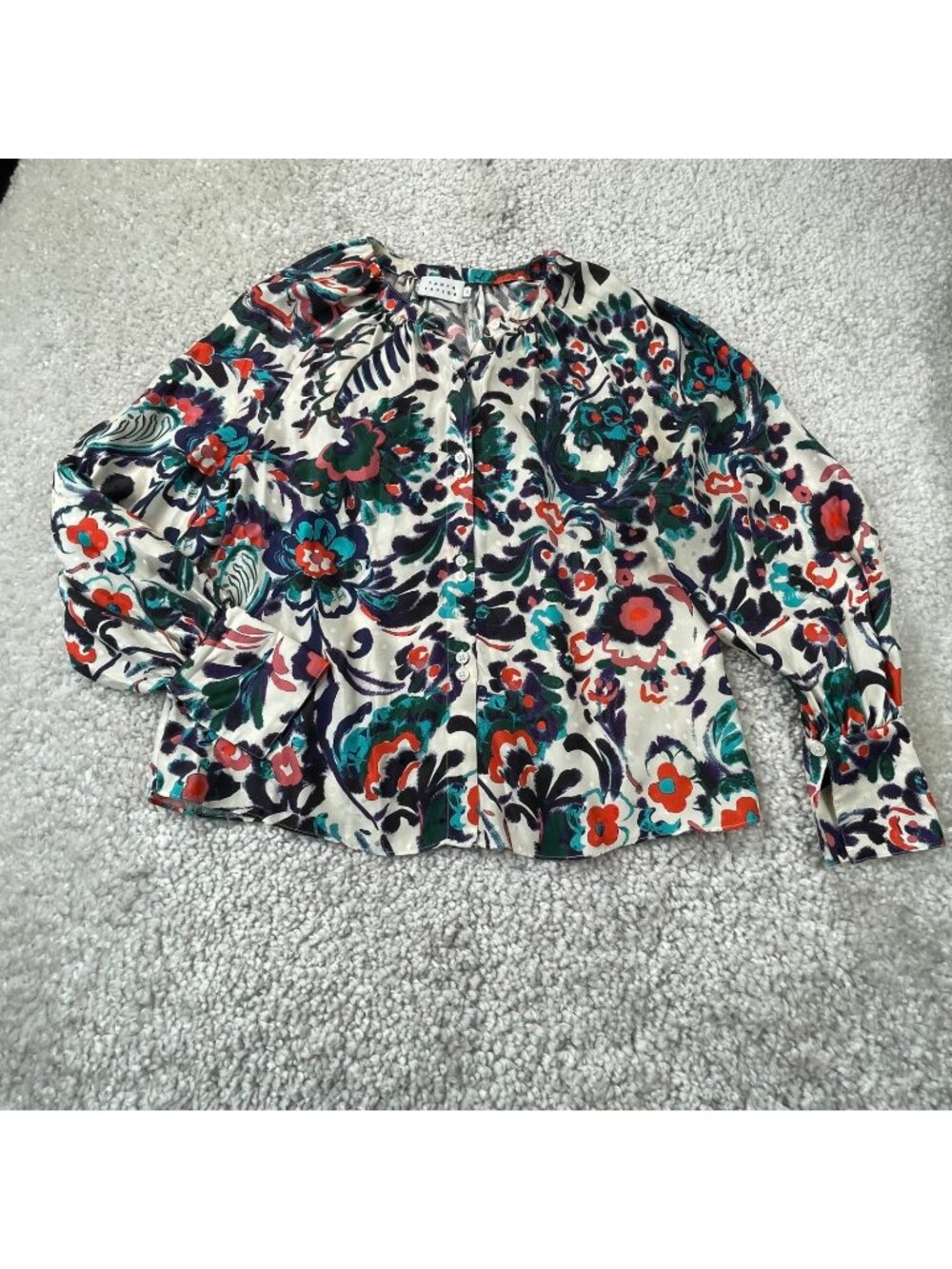 Tanya Taylor Floral Silk Blouse Womens 2
